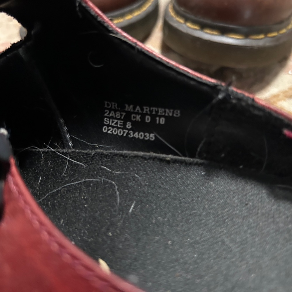 Dr. Martens Burgundy Made in England Slip Ons from  the 90’s - Picture 3 of 5